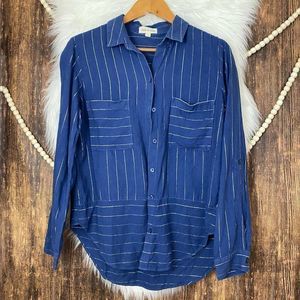 cloth & stone | Metallic Striped Button Down M